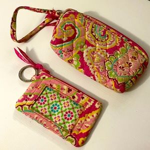 Vera Bradley Capri Melon Wristlet & Zip ID Case